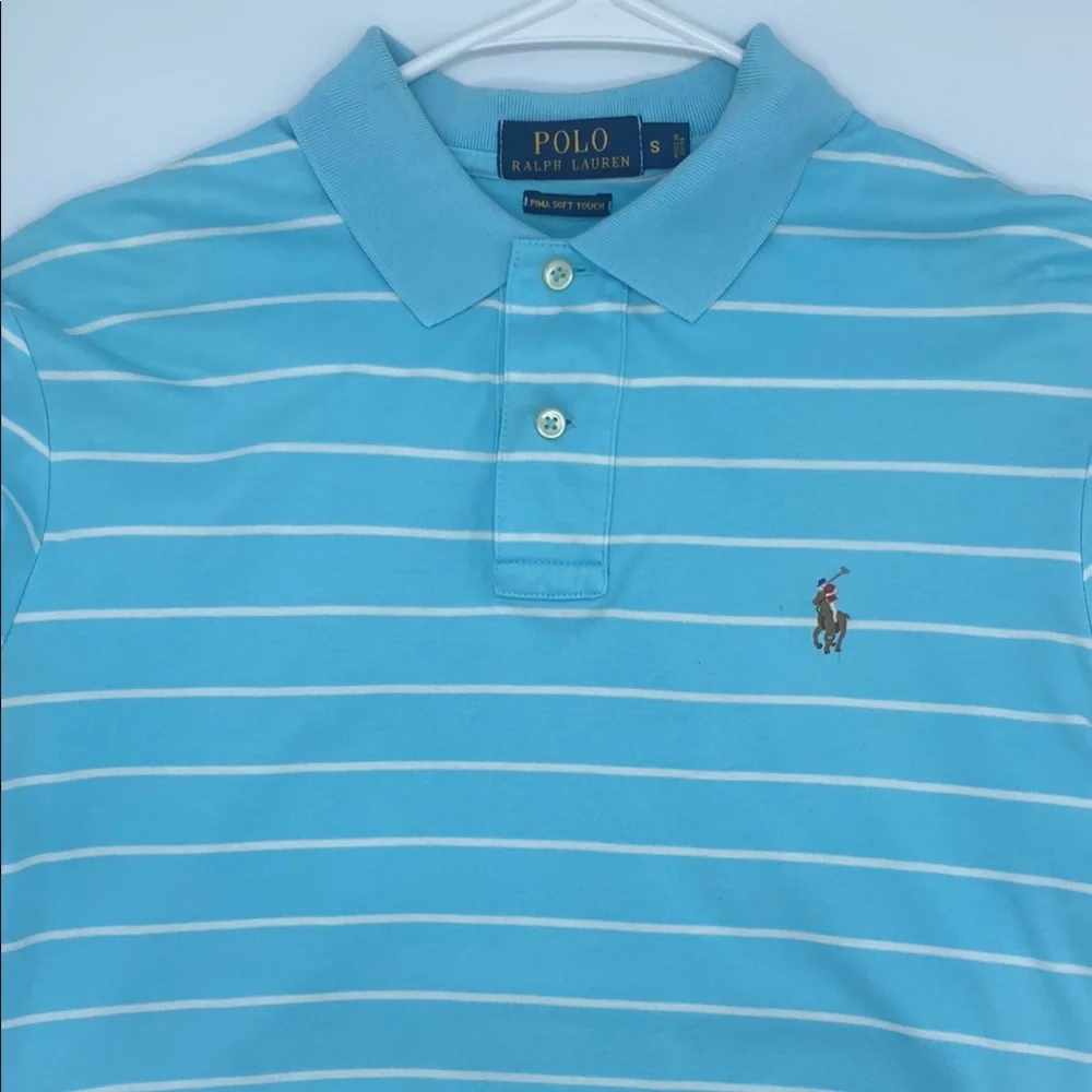 Polo by Ralph Lauren Blue and White Striped Polo Shirt